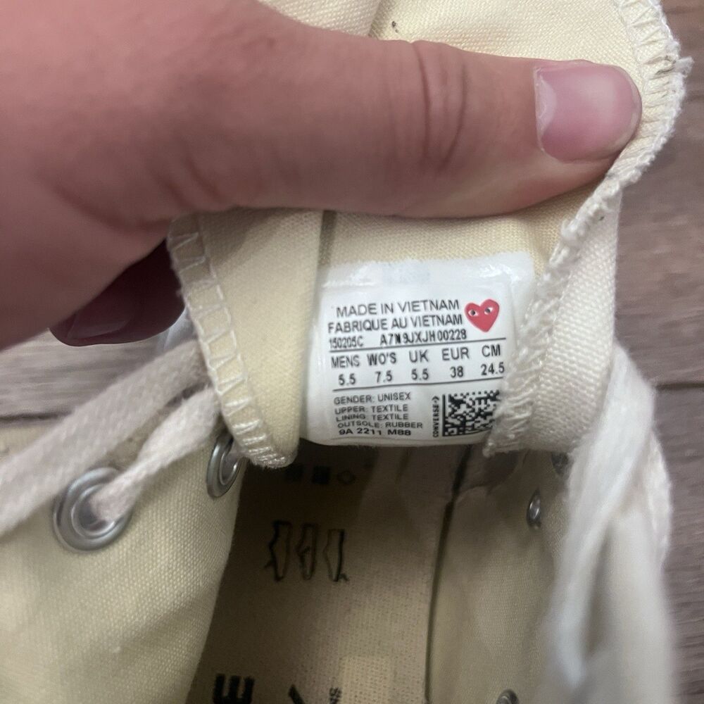 Converse Comme des Garçons CDG x Chuck Taylor All Star Hi Women's 7.5 Sneakers - Picture 3 of 7